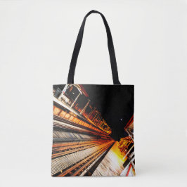 Tote Bag Perspective d'un train urbain