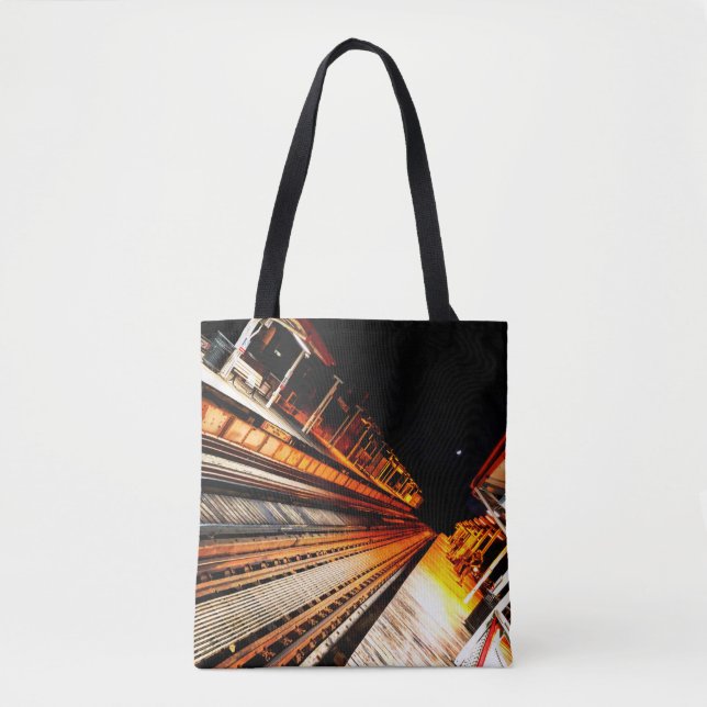 Tote Bag Perspective d'un train urbain (Devant)