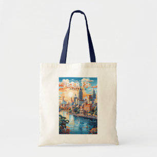Tote Bag Perth Australia Travel Art Vintage