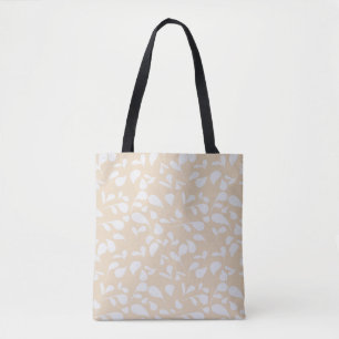 Tote Bag Pétales   Corail & Blanc