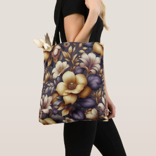 Tote Bag Pétales éclairées et brumes violettes