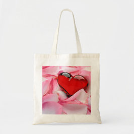 Tote Bag Pétales Roses en verre rouge