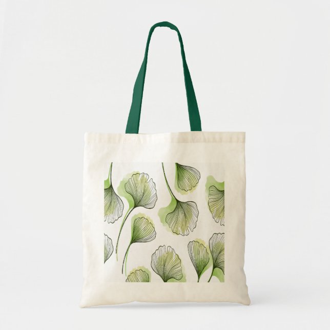 Tote Bag Pétales verts (Devant)