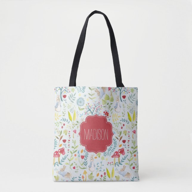 Tote Bag Peter Rabbit | Motif d'aquarelle enchantée (Devant)