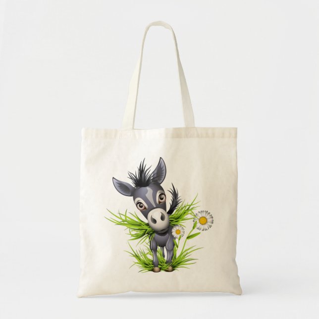 Tote Bag Petit âne gris brun (Devant)