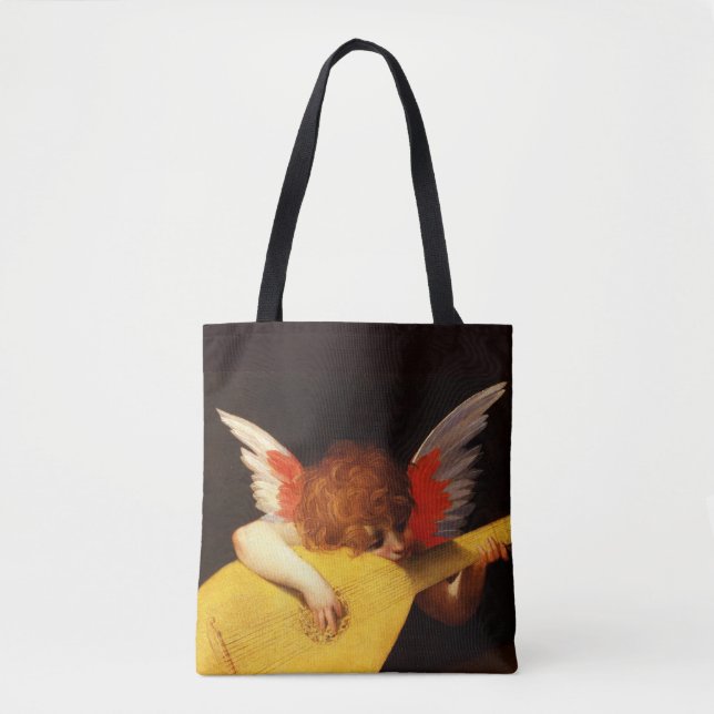 Tote Bag PETIT ANGEL JOUER DE LA LUTE Musique Fabriquant Ch (Devant)