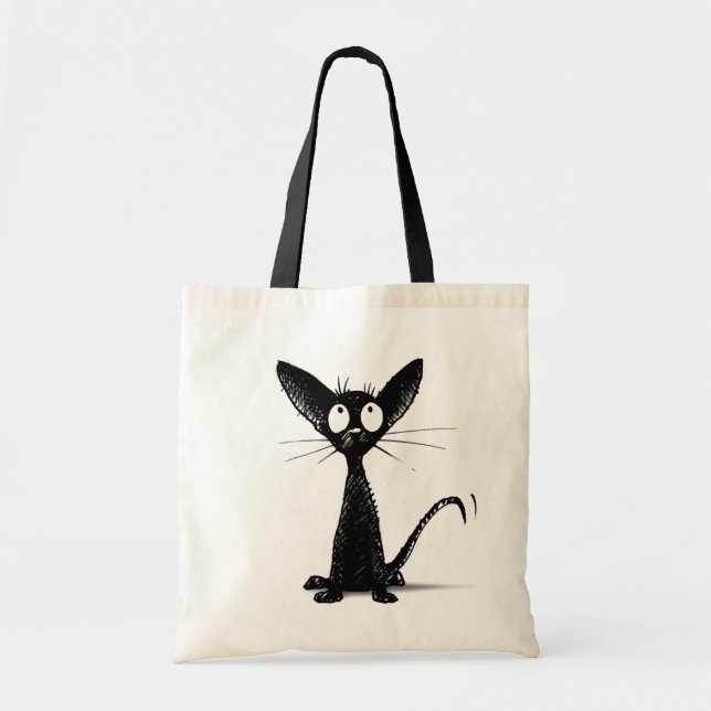 Tote Bag Petit chat oriental noir drôle (Devant)
