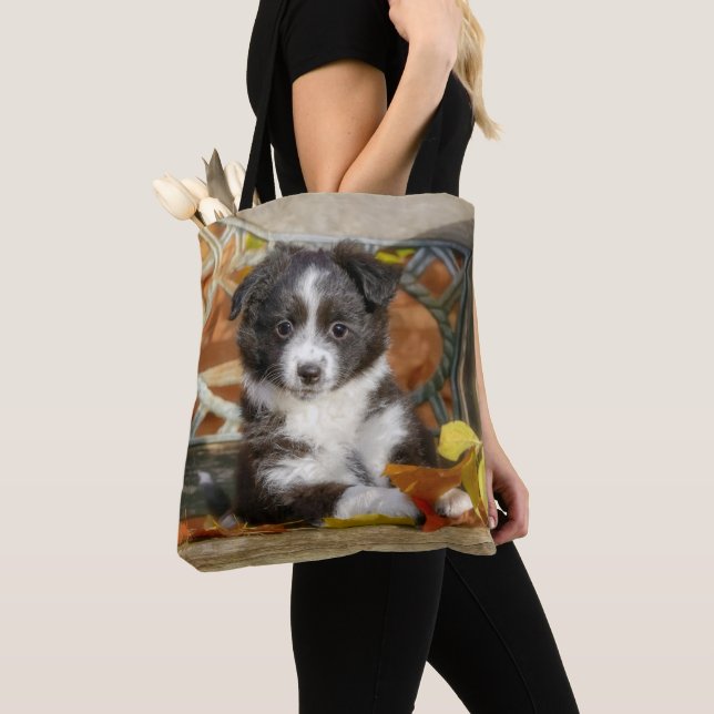 Tote Bag Petit Chien Chien Aussie Mignonne Chien Bi-Color C (De près)