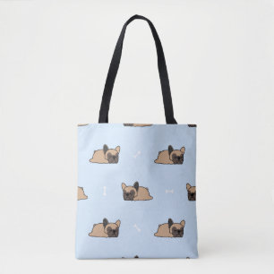 Tote Bag Petit chiot français bulldog dormant sans soudure