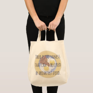 Tote Bag Petit-déjeuner Oeufs de nourriture sur plaque amus
