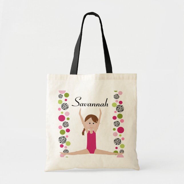 Tote Bag Petit gymnaste dans le rose et le vert (Devant)