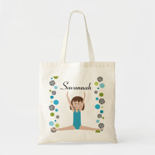 Tote Bag Petit gymnaste personnalisé dans l'Aqua et le ver