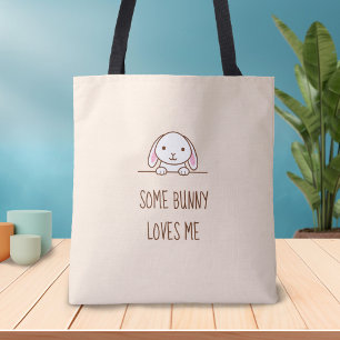 Tote Bag Petit lapin lapin Peeeing au-dessus Citation