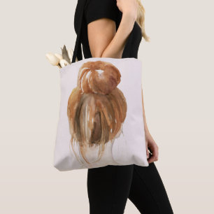 Tote Bag Petit pain rouge de noeud de dessus de cheveux