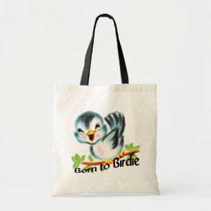 Tote Bag Petit rétro oiseau mignon soutenu au cadeau de