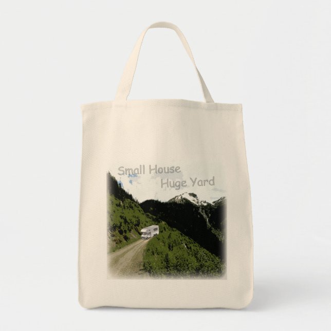 Tote Bag "Petite Chambre. Yard énorme." Épicerie orientée (Devant)