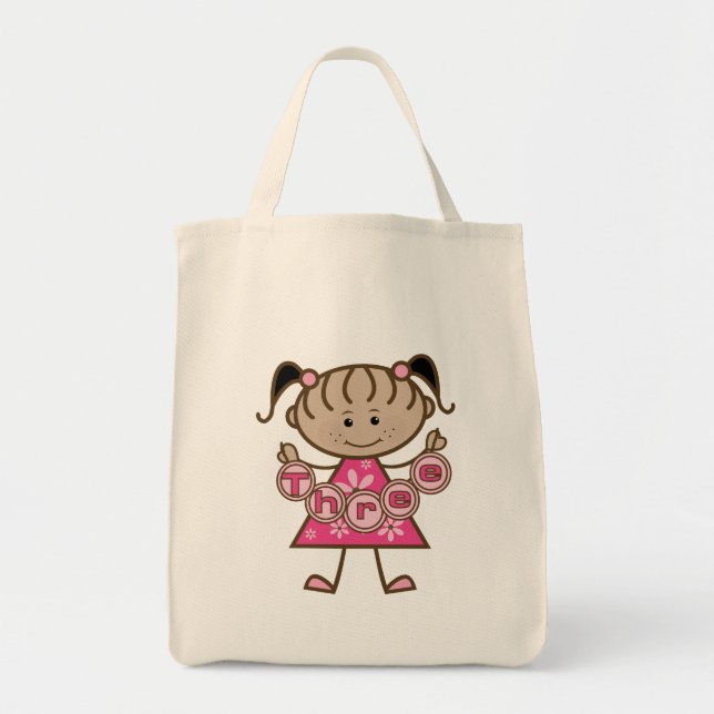 Tote Bag Petite fille 3e anniversaire Tshirts et cadeaux (Devant)