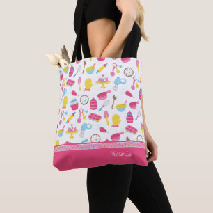 Tote Bag Petite fille Baker Cuisine rose Motif Chef enfant