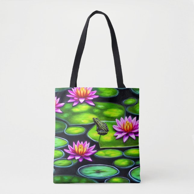 Tote Bag Petite grenouille sur Lily Pad (Devant)