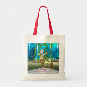 Tote Bag Petite Sirène Fantaisie Fille, Océan Bleu