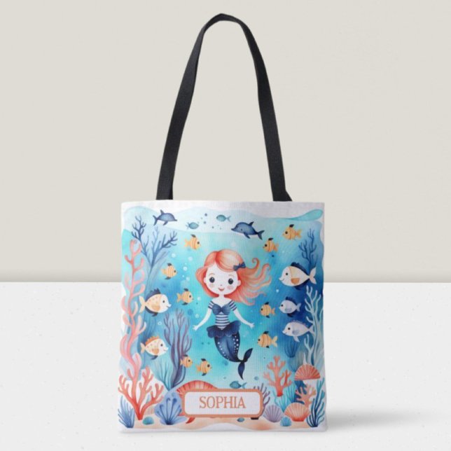 Tote Bag Petite Sirène Personnalisée Sous La Mer (Créateur téléchargé)