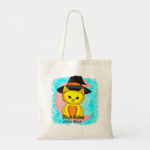 Tote Bag Petite sorcière de chat jaune