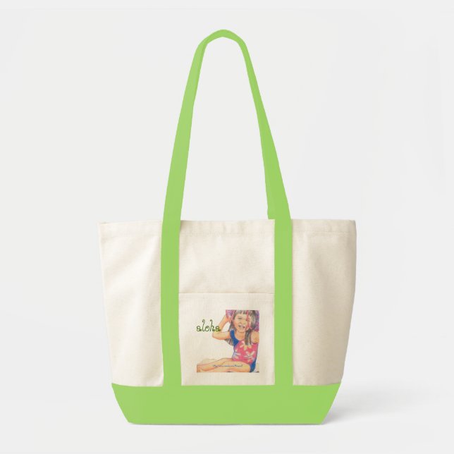Tote Bag Peu de fille hawaïenne de plage (Devant)