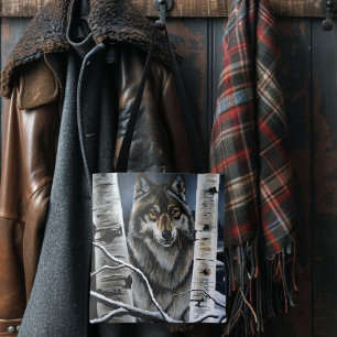 Tote Bag Peupliers de peupliers de loup de bois Alpha