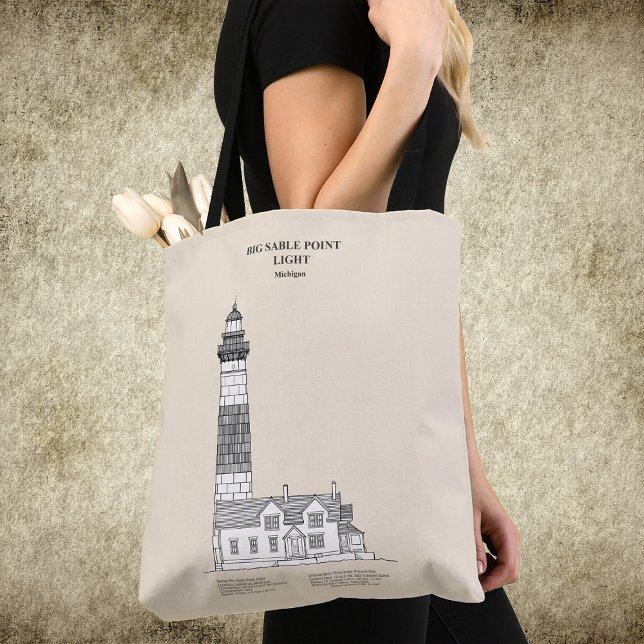 Tote Bag Phare de Big Sable Point - Michigan - SBD (Big Sable Point Lighthouse - Michigan - SBD. Tote Bag)