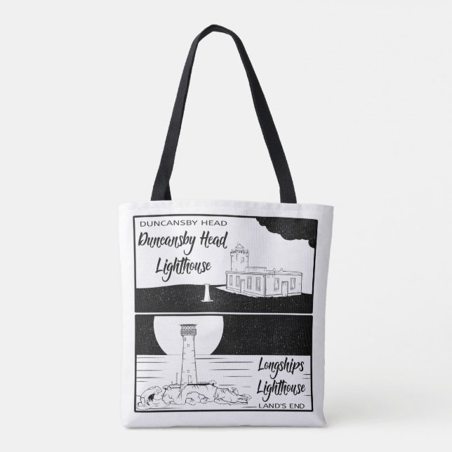 Tote Bag Phare de Land's End John o'groats (Dos)