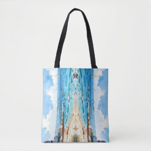 Tote Bag Phare méditerranéen et yachts Large Seascape