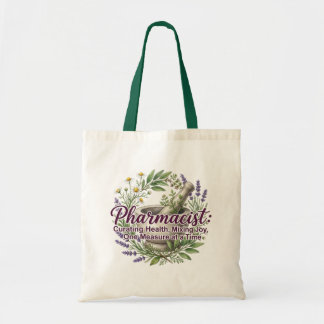 Tote Bag Pharmacist Curating Health Apothecary Botanical