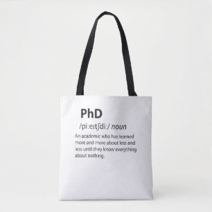 Tote Bag PhD Drôle Dictionnaire Définition