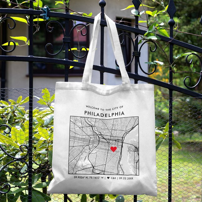 Tote Bag Philadelphia Love Locator | Accueil de la carte de (Créateur téléchargé)