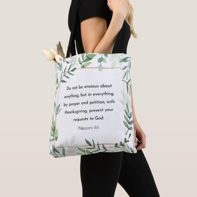 Tote Bag Philippiens 4:6, Verse de la Bible, Chrétienté (De près)