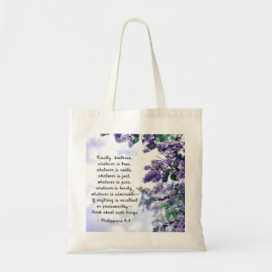 Tote Bag Philippiens 4:8 Ce qui est admirable Bible Verse