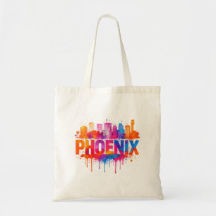 Tote Bag Phoenix Arizona couleur Skyline Aquarelle Splash