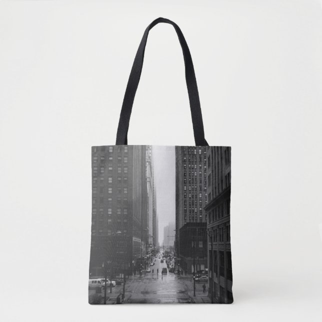 TOTE BAG PHOTO À L'ÉCHELLE GRAYSQUE DE CITY STREET (Devant)