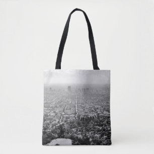 TOTE BAG PHOTO AÉRIENNE DE GRAYSCALE DE LA VILLE