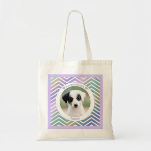 Tote Bag photo amateurs de chiens modernes rayures amour ch