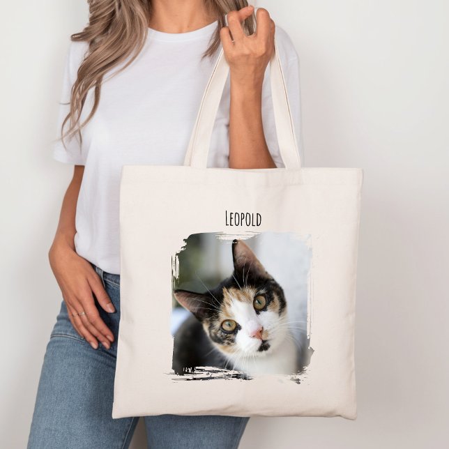Tote Bag Photo Cat Pet avec nom (Créateur téléchargé)