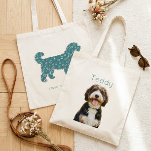 Tote Bag Photo de chien personnalisé & nom personnalisé Mam