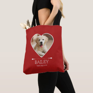 Tote Bag Photo de chien personnalisée Rouge
