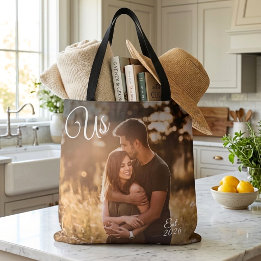 Tote Bag Photo de couple Nous est Date de création 2 faces