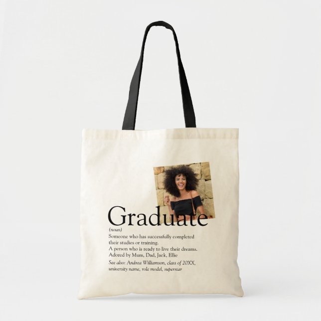 Tote Bag Photo de définition de diplômé personnalisée (Devant)