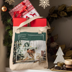 Tote Bag Photo de famille moderne Joyeux Joyeux Joyeux Bé
