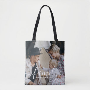 Tote Bag Photo de famille personnalisée avec nom personnali