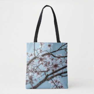 TOTE BAG PHOTO DE FLEURS BLANCHES PETALÉES