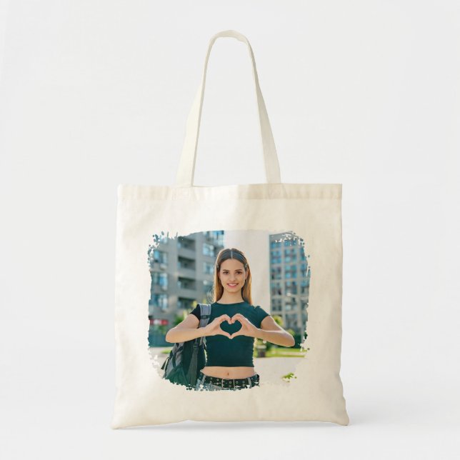 Tote Bag Photo de la frontière moderne Grunge (Devant)
