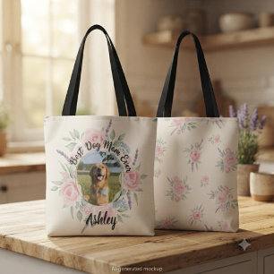 Tote Bag Photo de la meilleure maman de chien avec aquarell